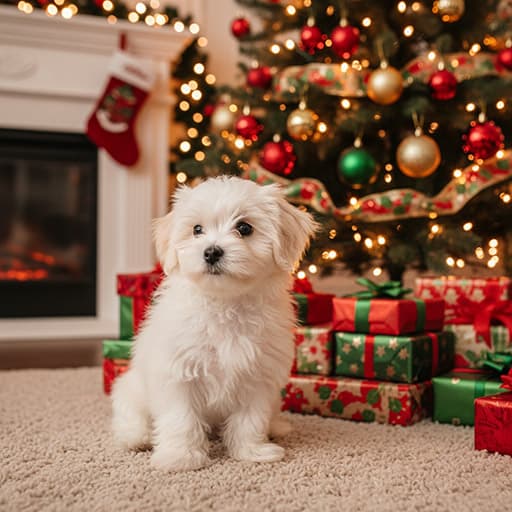 Puppies playing on the grass