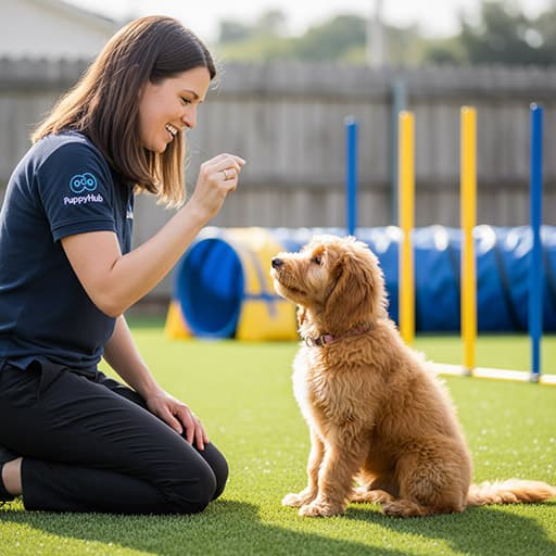 Puppy in training session